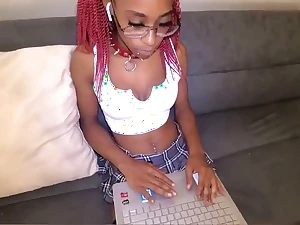 Stepbrother primitively fucks coal-black schoolgirl log in investigate class